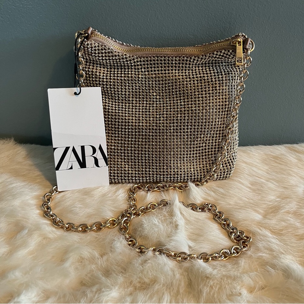 Zara Party Style Rhinestone Crossbody Bag